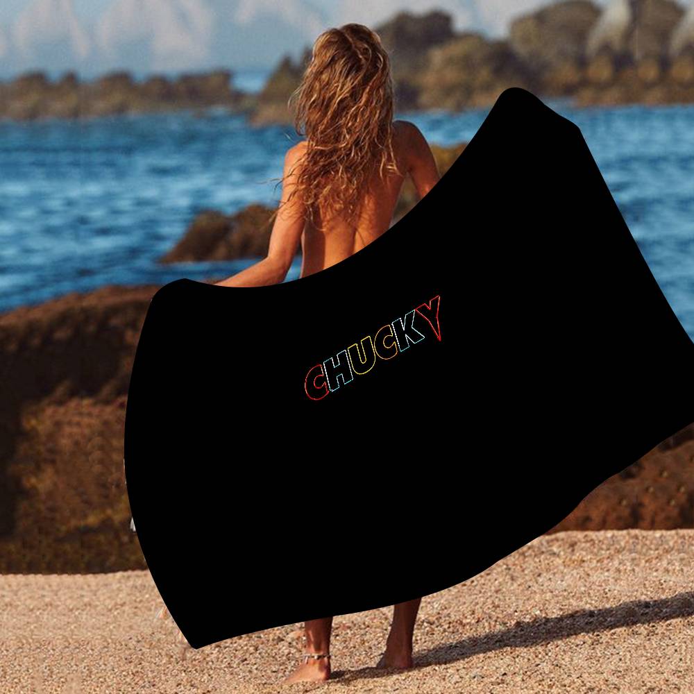 C-Chucky C-Child's P-Play Bath Towel Microfiber Soft Water Absorbing Breathable For Girl Kids Decorative Cartoon Beach Towel