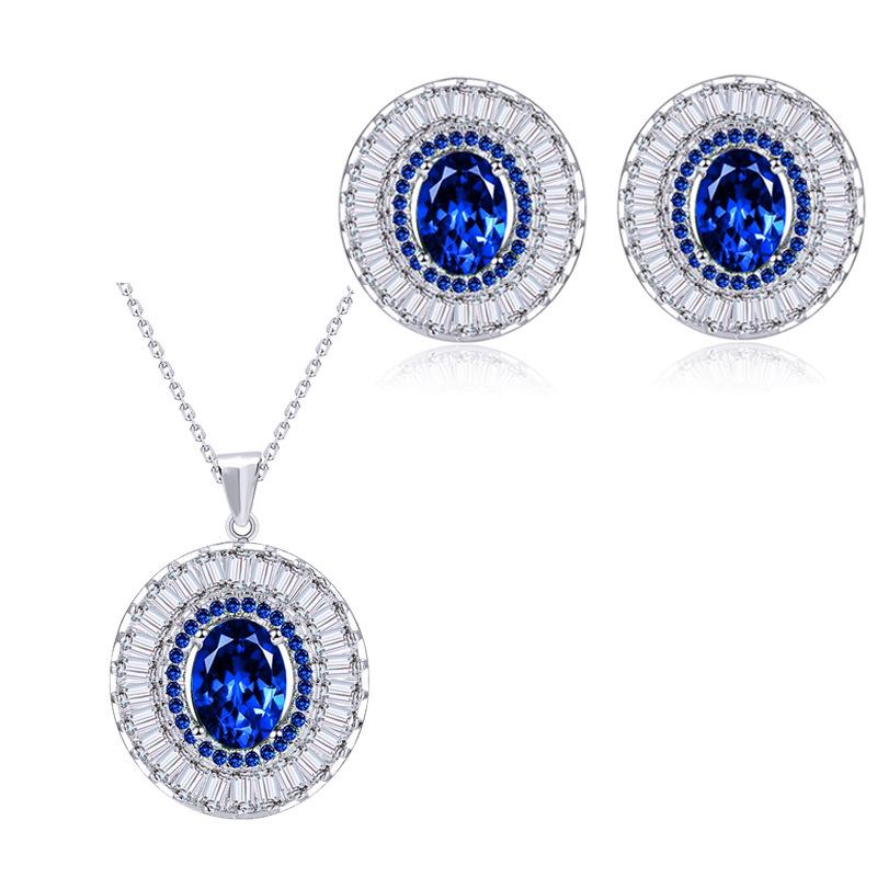 Aaa Zircon Bridal Earrings Necklace Jewelry Set Dinner Dress Matching Jewelry