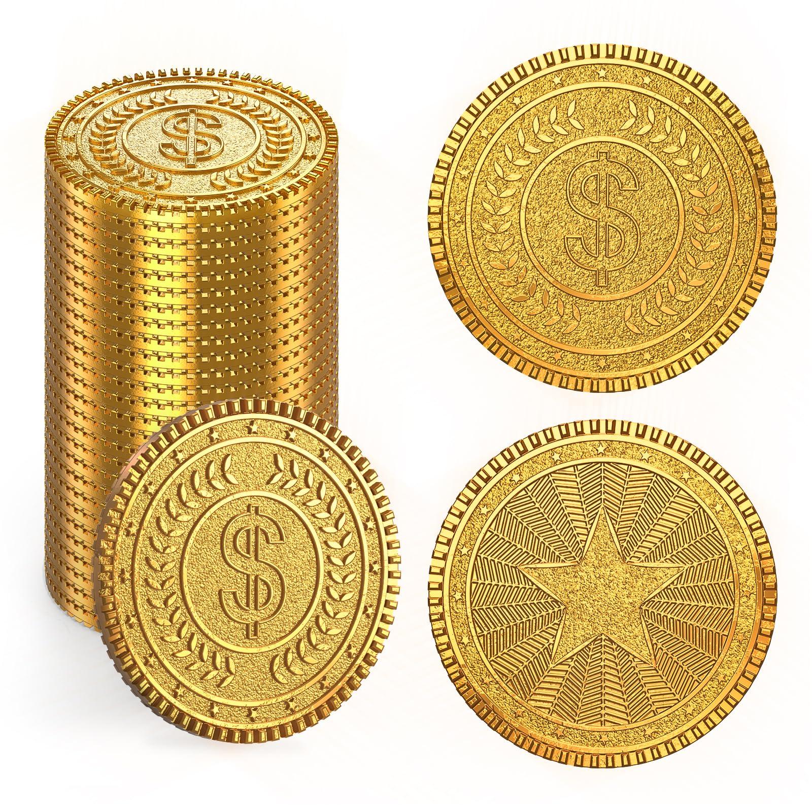 

Byhoo 30 PCS Metal Toys DND Pirate Stress Relief with Velvet Drawstring Pouch for Board Treasure Adventure Themed Play Favor Coins, Coins, Tool, золотий