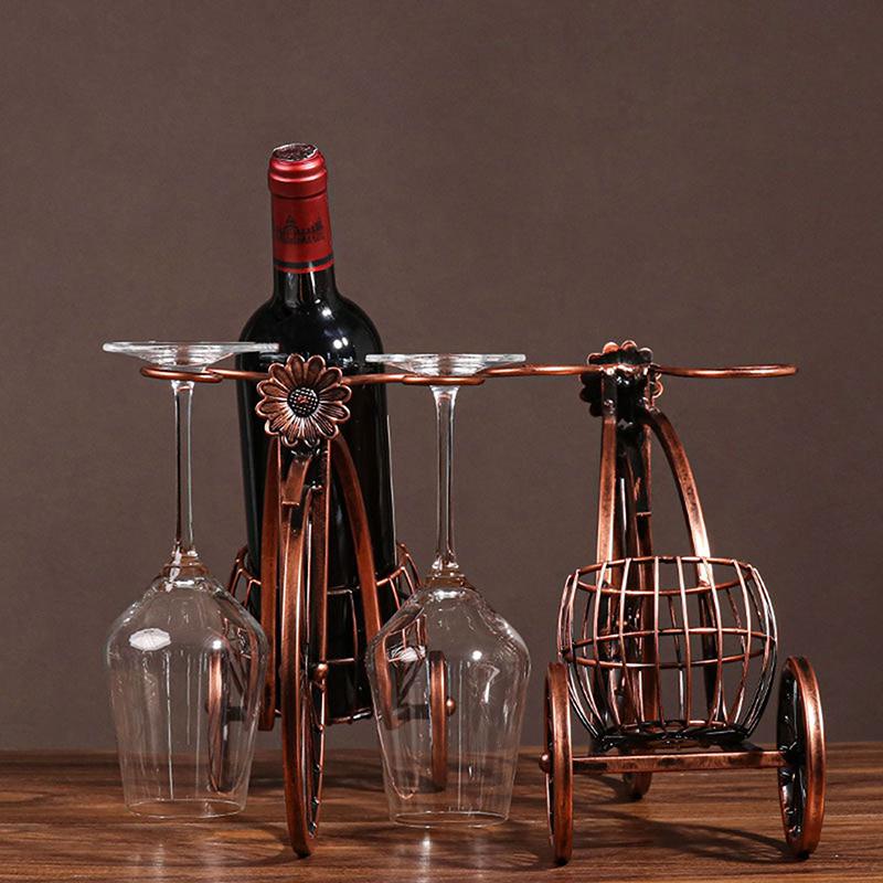 Creative Metal Wine Rack Vintage Wine Bottle Storage And Holder Bar Home Decoration Display Stand