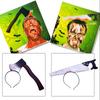 Halloween Headband Hair Accessory Prank Fake Head Axe Headband with Costume Parties 3D Sharp Kitchen Knife Head Hair Accessory