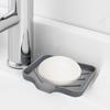 Silicone Drain Soap Dish Solid Color Simple Soap Holder Self Draining Soap Tray For Countertop Sink Anti-slip Storage Rack