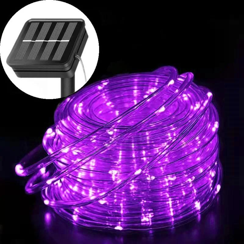 Solar LED Rope Lights Fairy Tube Light String Outdoor Waterproof 8 Mode 5M/10M/20M Light for Home Garden Christmas Wedding Decor