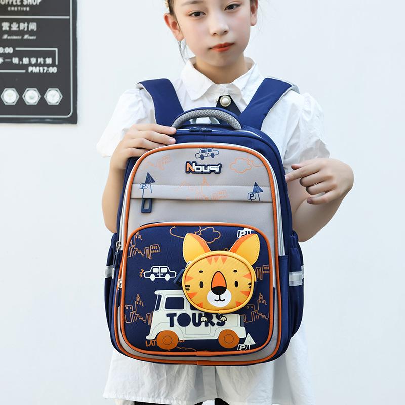 New Spine Protection and Burden Reduction Boys and Girls Children's Schoolbags, Elementary School Students Cartoon School Backpack + Bag