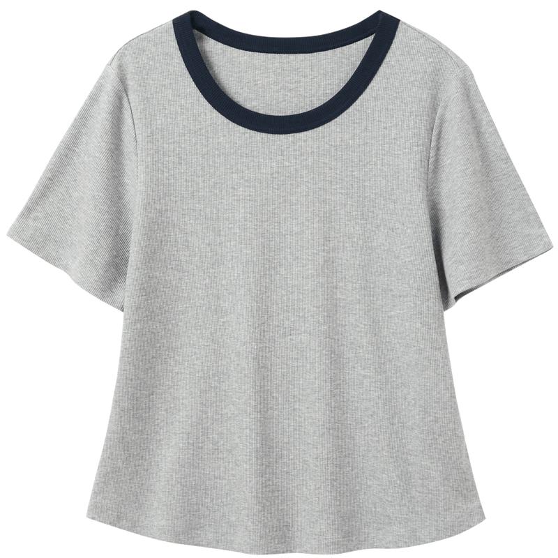 Sancai 2026 Spring Plus Size Round Neck Short Sleeve T-shirt S