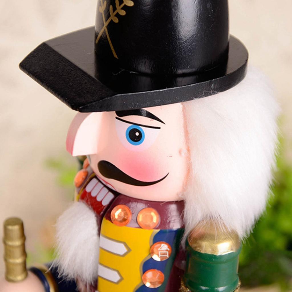 Merry Christmas Decorations Colorful Nutcracker Figurine Wooden Soldier King Puppet Ornament for Indoor Winter Table