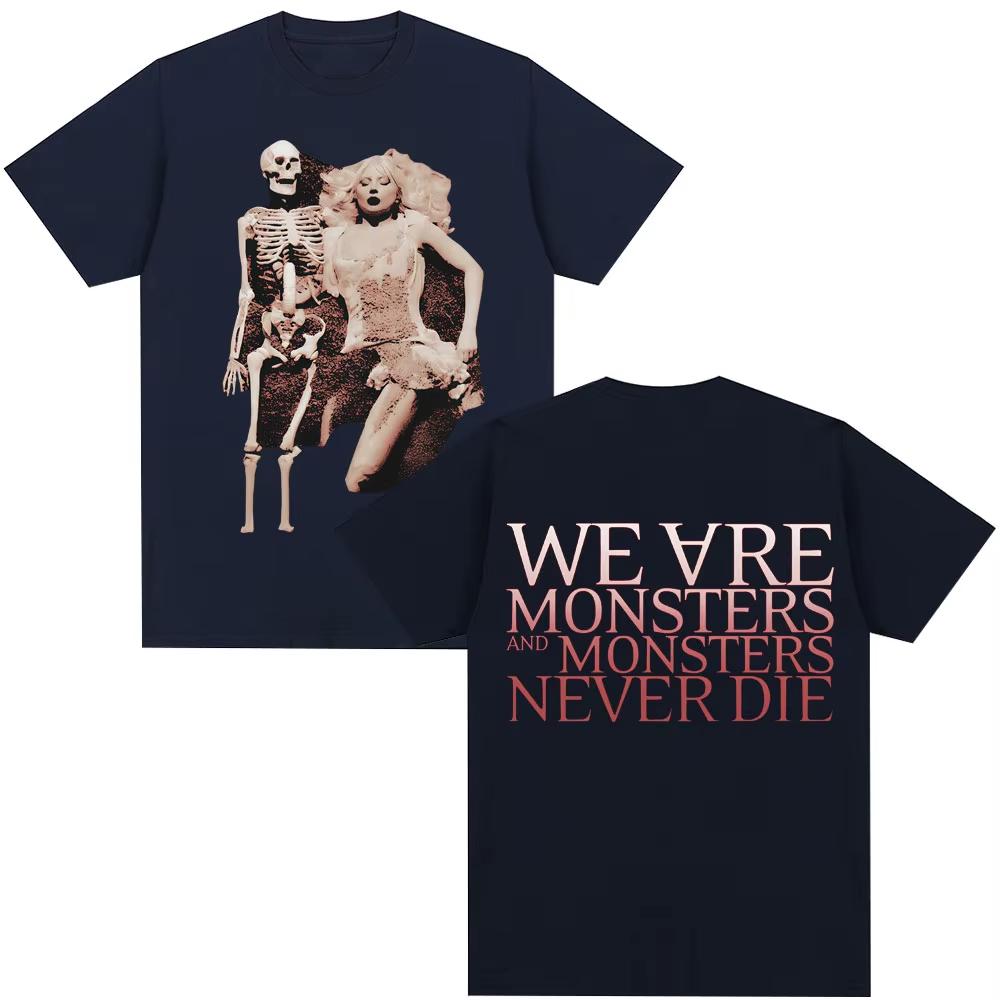 

2026 Spring/Summer Lady Gaga The Mayhem Ball Tour Retro T-Shirt Little Monster Gothic Punk Fashion Cotton Short Sleeve Shirt ... S разноцветный