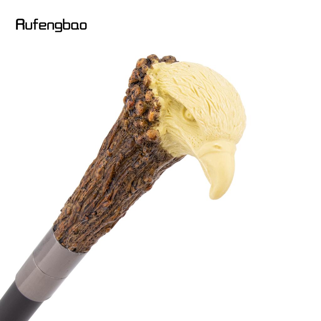 Yellow Resin Eagle Head Tree Root Walking Cane Fashion Decorative Steel Stick Gentleman Elegant Cosplay Cane Knob Crosier 94cm