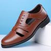 FashionDesigner New Hollow Men's  Leather Shoes Spring Autumn Summer Fashion Walking Man Shoes Men's Casual Sandals