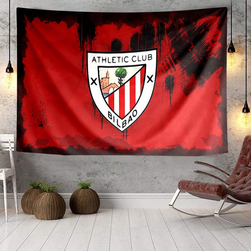 Athletic Club Bilbao Crest Tapestry, Unique Design Tapestry, Wall Decor for Bedroom,Livingroom, Playroom,Heartwarming Fan Holiday Gifts