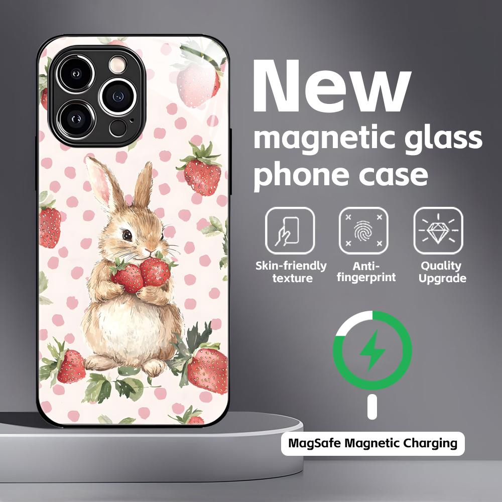 

Easter Phone Case For iPhone17 16 15 14 13 12 11 X XR XS 8 Plus Mini Pro Max Glass Magnetic Case iPhone 14 Pro