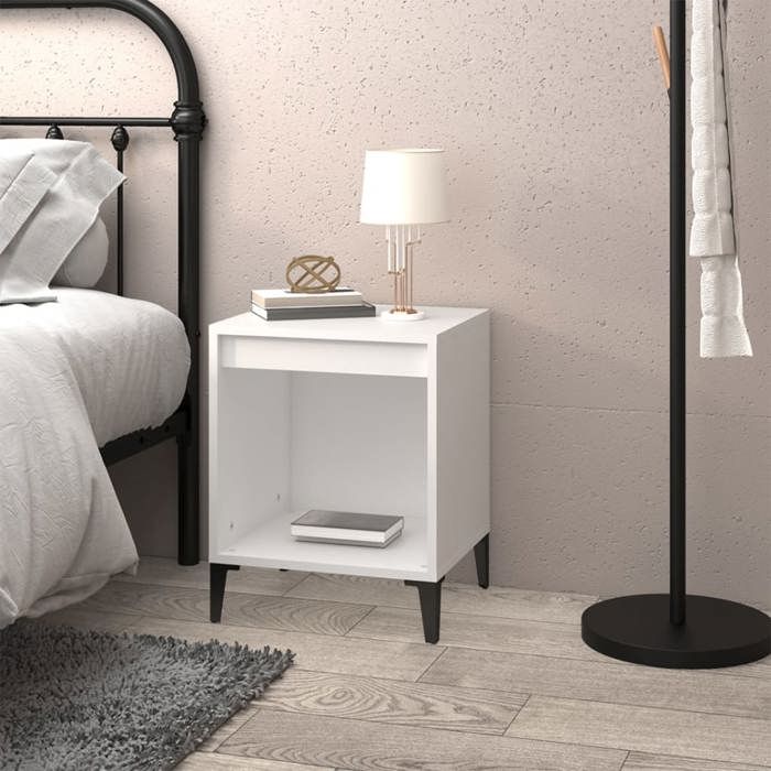 821874 vidaXL Bedside Table White 40x35x50 Cm