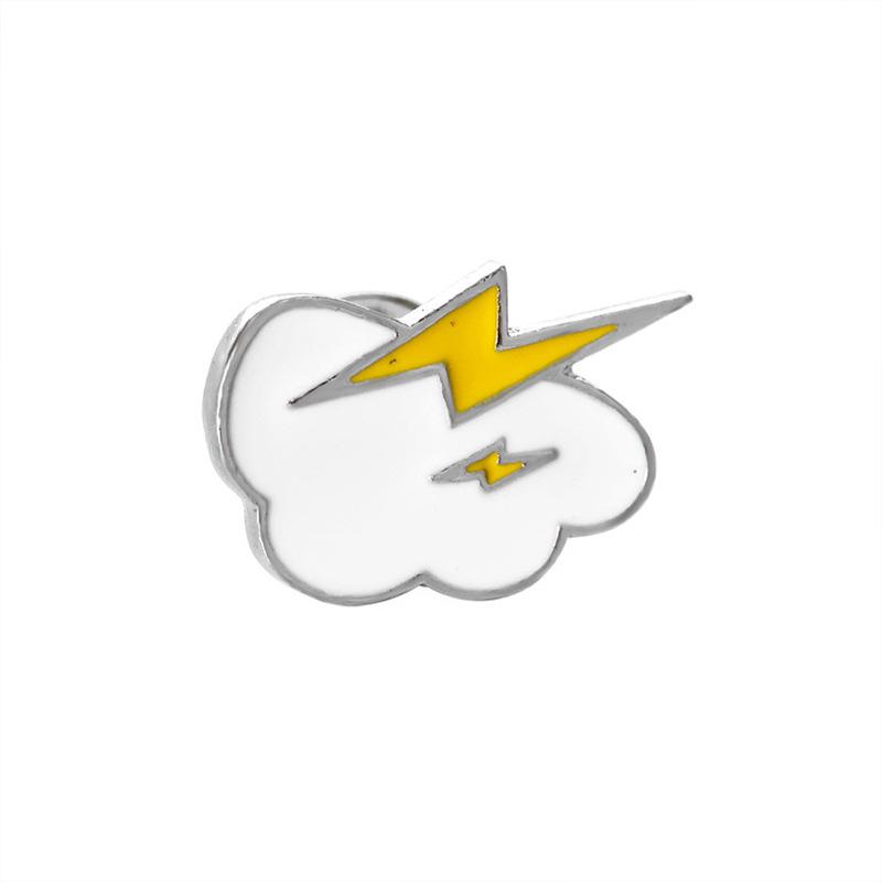 Rainbow Brooch: Cute Japanese Cartoon Girl & Cloud Lightning Backpack Pin