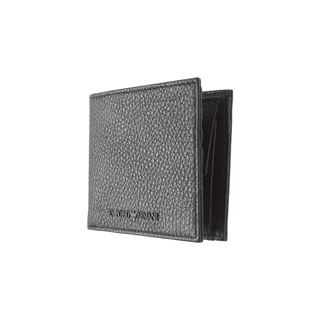 Emporio Armani Classic Short Simple Foldable Multi-Card Leather Three-In-One Wallet Men wallet Black Y4R167-Y068E-80001