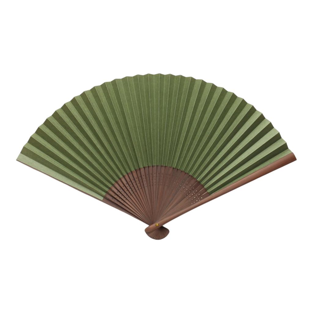 Kyoto Folding Deep Made In A Japanese Accessory for Crafted from Artisanal Perfect for Personal Use or As a 38cm Long X 22cm Wide When Fan, Green,
