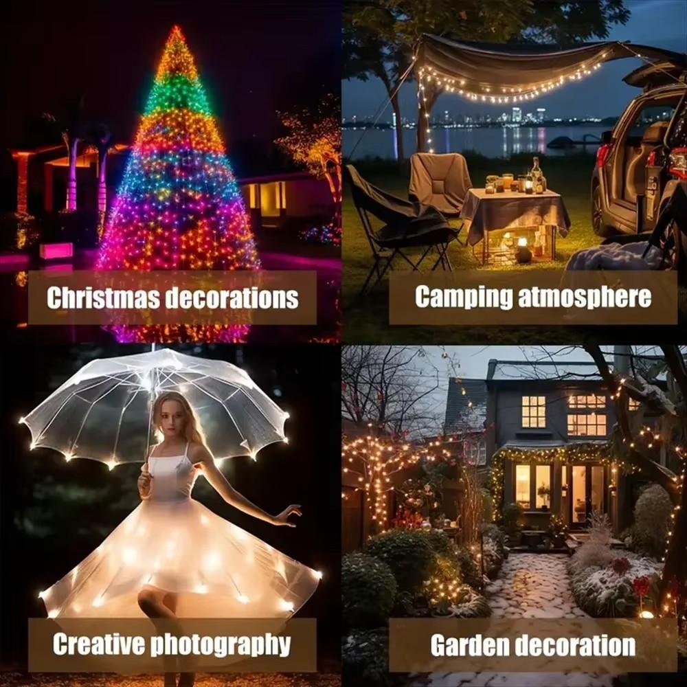 Christmas Decor Solar String Lights 8 Modes Waterproof Outdoor Garden Decor Xmas Fairy Solar Light for Patio Street Yard Balcony
