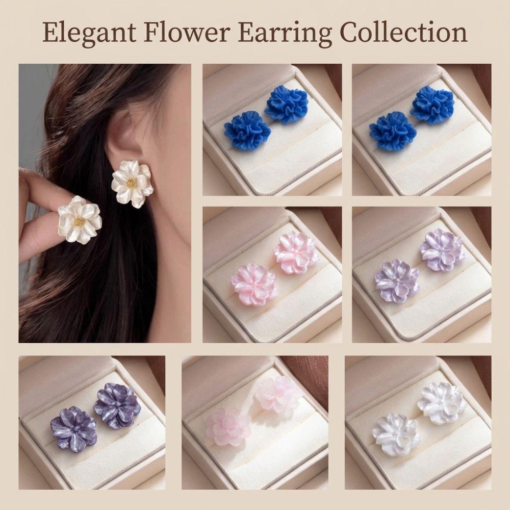 Luxury Camellia Earrings Irregular Petals Earrings Fashion Flower Earrings For Women Girls