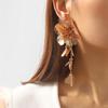 Cross Border Exaggerated 3D Geometric Earrings Heavy Metal Style Flower Design Runway Party Fashion Ear Jewelry
