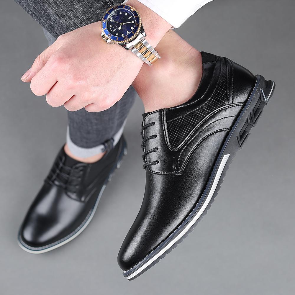 Men's Casual Leather Shoes Men Retro Lace-up Business Shoe Mens Outdoor Driving Flats EU Sizes 37-48