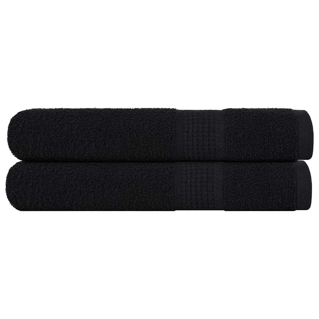 FROGN Bath Towels 2 pcs Black 100 x 200 cm 360 g m²