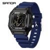 Sanda Men's Outdoor Sports Electronic Watch - Multifunctional, Waterproof, with Countdown and Snooze Feature.