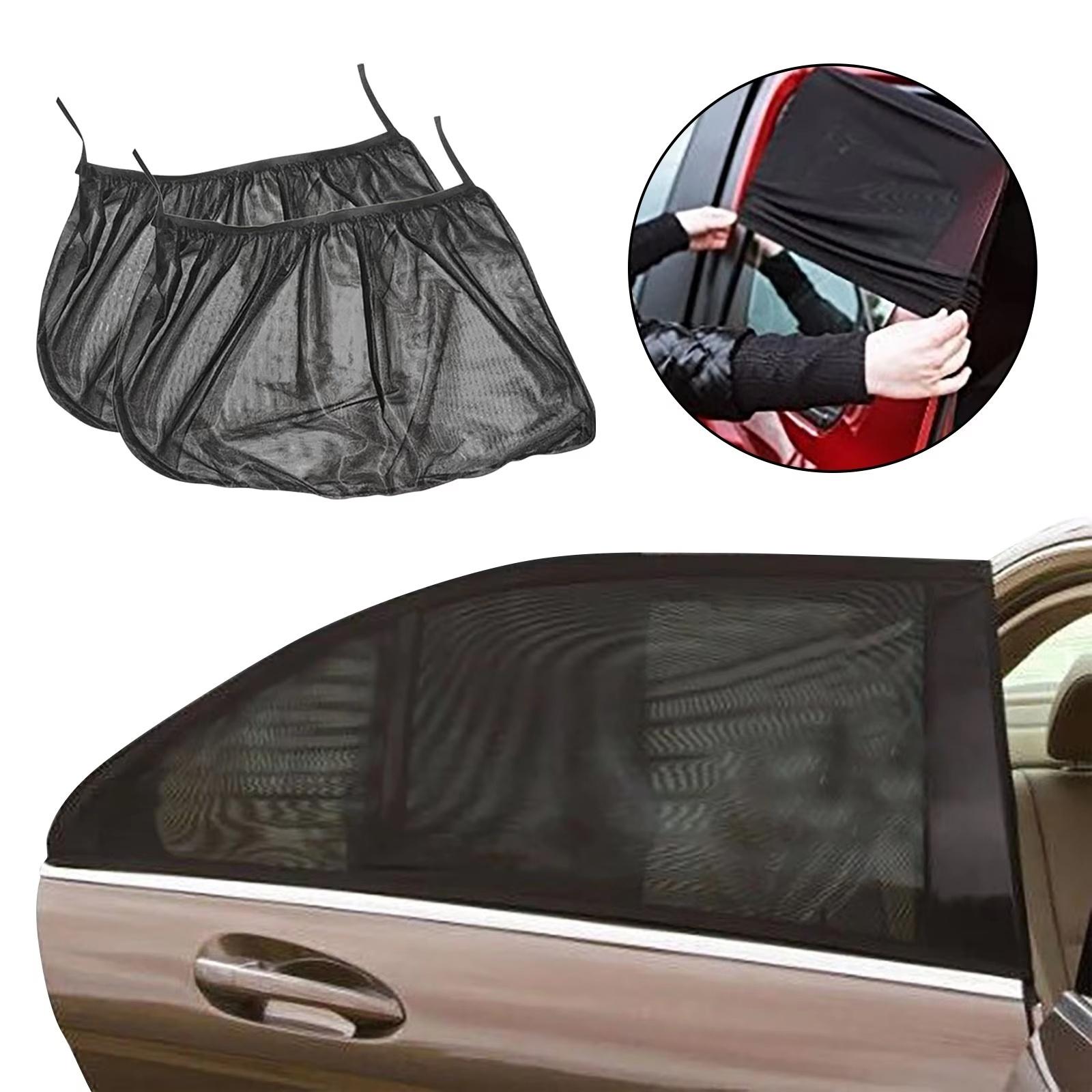 

Car Sunshade Curtains Universal Side Window Shades Curtains Mosquito Mesh Net Sunshade Auto Accessories one size чорний
