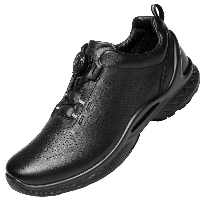 Qiangren Men s Outdoor Casual Leather Shoes with Rotary Buckle 42 чёрный