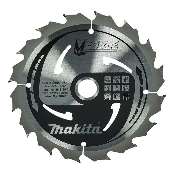 Makita m-force b-32007 lame de scie circulaire 165 x 20 x 2 mm nombre de dents: 24 1 pc(s)