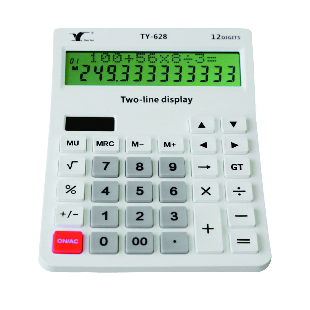Desktop Calculator 12 Digit Large and LCD Display Big Button Calculators Solar Power and Battery