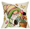 1Pc Spring-Summer Themed Gnome And Tulip Flower Pillowcases Machine Washable - Perfect For Sofa And Seasonal Home Decor