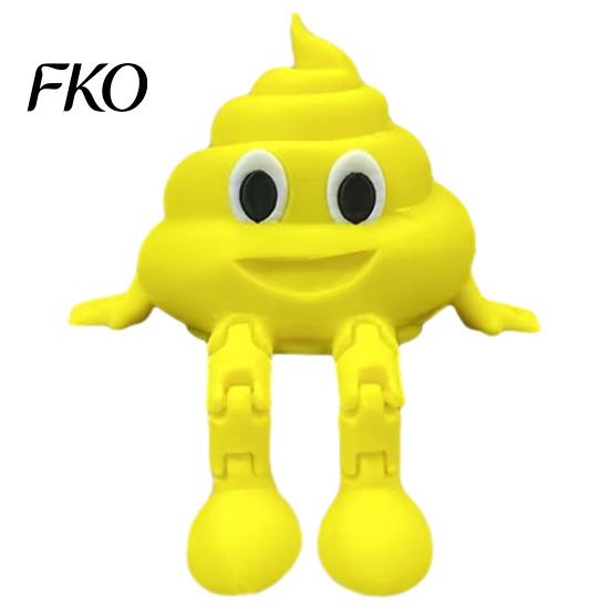Funny Poop Desk Decor 3D Printed Figurines with Articulated Legs, Cute Shelf Sitter Weird Novelty Collectible Statues, Movable Joints Fidgety Toy for
