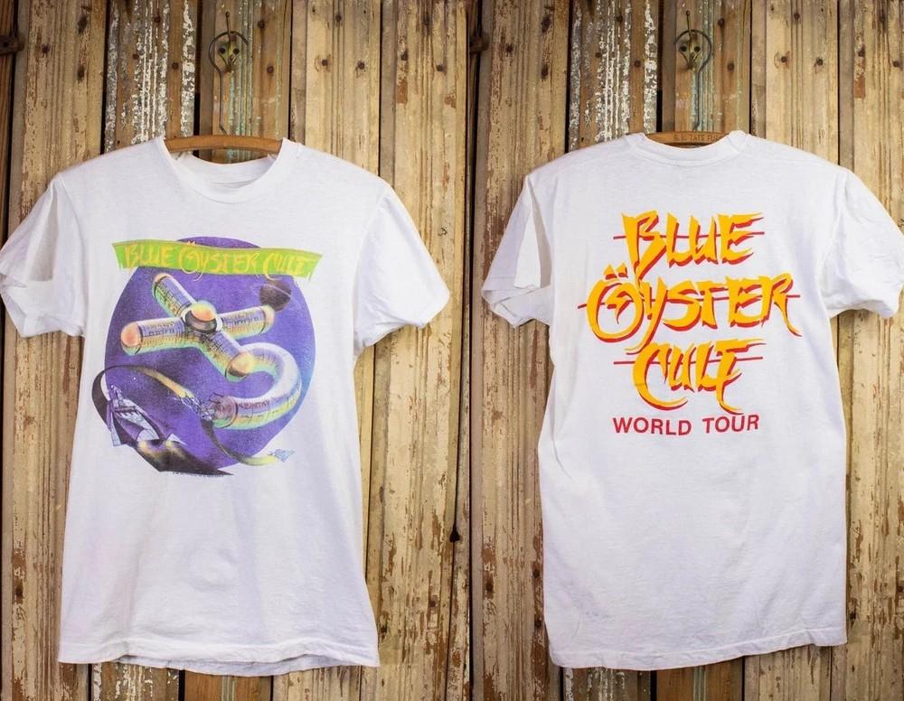 Vintage Blue Oyster Cult Club Ninja World Tour Concert T Shirt 1986 White Unisex T-Shirt S