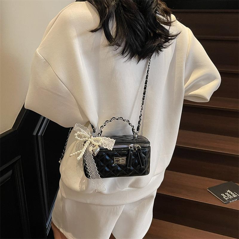 Raute Stickgarn Tasche Damen neue Sommer vielseitige Kette Umhängetasche modische tragbare Box kleine quadratische Tasche
