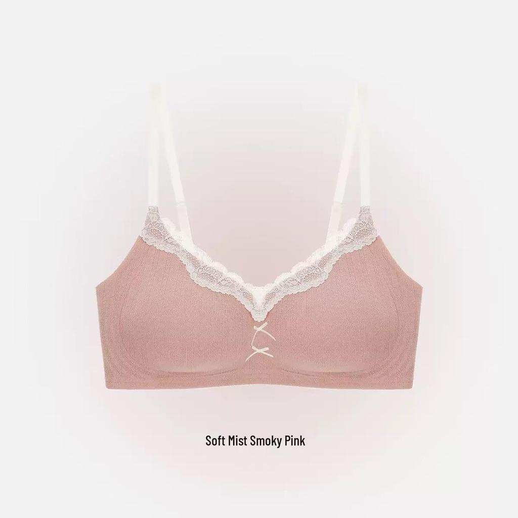 Wolkencreme Florale Lingerie Damen Bügelloser Push-Up BH mit sanfter Stütze und atmungsaktivem Design für kleine Brüste