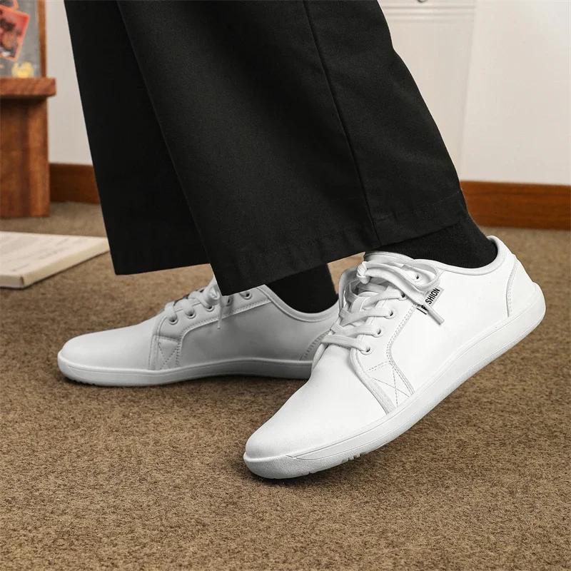 2025 SNORW Minimalist Shoes Unisex Wide Toe Barefoot Zero Drop Shoes Casual Leather Fashion Sneakers  Tenis Masculino
