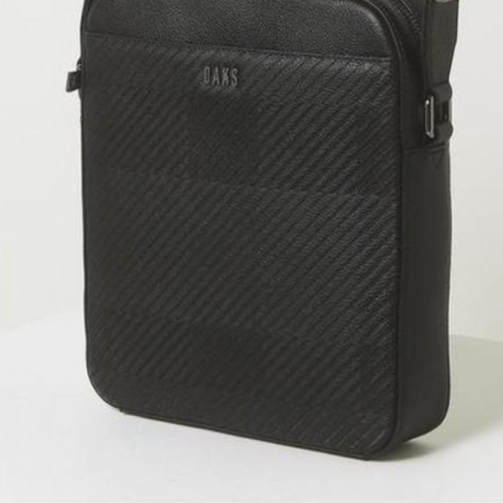 Daks Black House Check Cow Leather Crossbody Bag