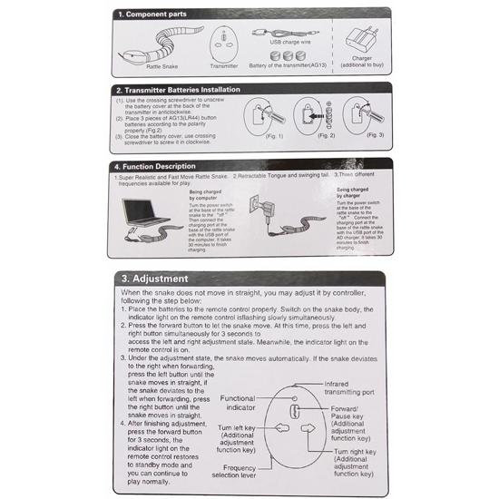 Giocattolo serpente telecomandato giocattolo serpente ricaricabile RC giocattoli rettili spaventosi giocattoli scherzi lunghi 43 cm per bambini
