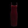 Sweet and spicy girl gold velvet red spaghetti strap dress for women's summer with padded breasts, backless slimming, hip-hugging mid-length dress