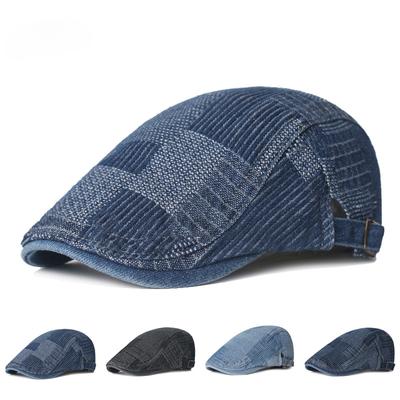 Cappello da cowboy in tessuto con lingua d'anatra, berretto retrò da uomo, stile inglese, berretto da uomo e da donna