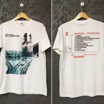 Summer Hot Sale  American Vintage Radiohead Ok Computer Albums 90s Graphics T Shirts Unisex Lightweight Printed Short Sleeve Casual Outdoor Cotton Tee