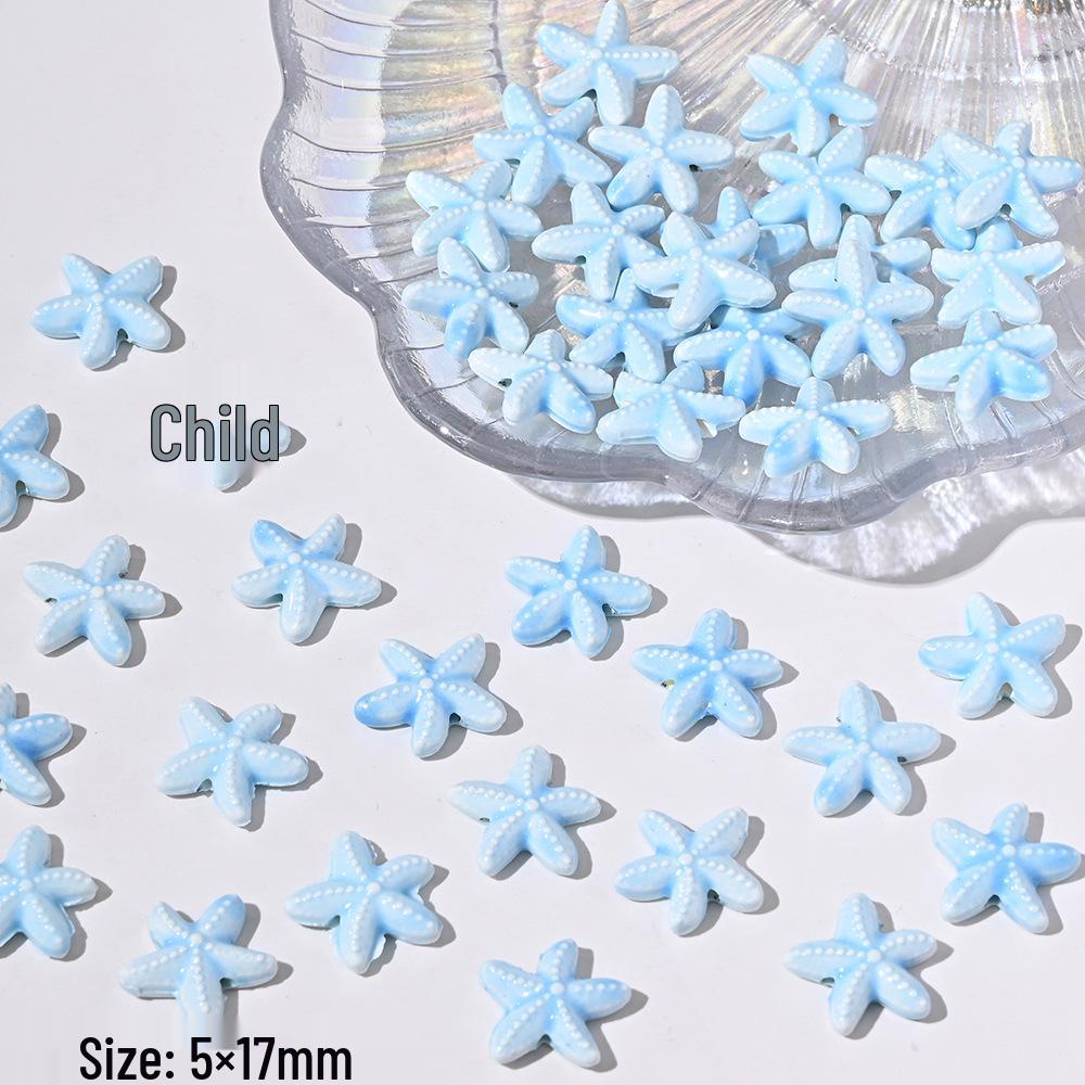 Blue Series Japanese Ceramic Seashell & Heart Beads for DIY Jewelry