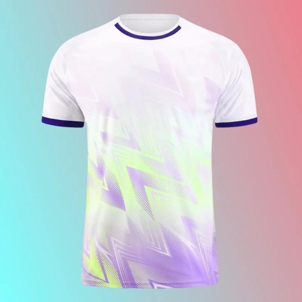Sports Style Gradually Changing Color 3D Digital Printing Men's Casual and Comfortable Round Neck Short Sleeved T-shirt