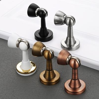 Portable Thickened Zinc Alloy Door Suction Multicolour Durable Door Stopper Perforated Style Strong Magnetic Wall Suction