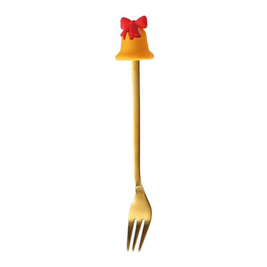 Weihnachtsgabel/Löffel, Langlebiger Edelstahl, mit Niedlicher 3D-Weihnachtspuppen-Dekor Besteck, für Festliches Zuhause Restaurant