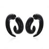 Fashion Black Horn Earrings For Women Hip-hop Acrylic Ear Stud Stainless Steel Anti-Allergies Earrings Gothic Spiral Ear