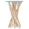 Day and Night - Day and Night Coffee Table with Glass Top Solid Teak 35x35x50 Cm