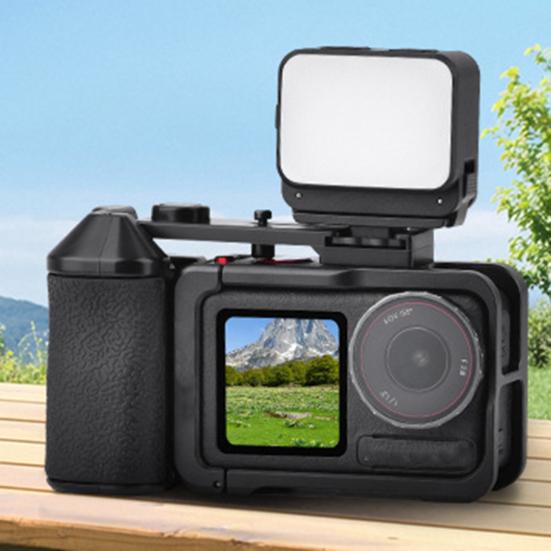 Magnetic Camera Mount Adapter with Dual Claw Lock Quick Release Vlog Handle Frame Adjustable Shutter Control Ergonomic Non-Slip Grip