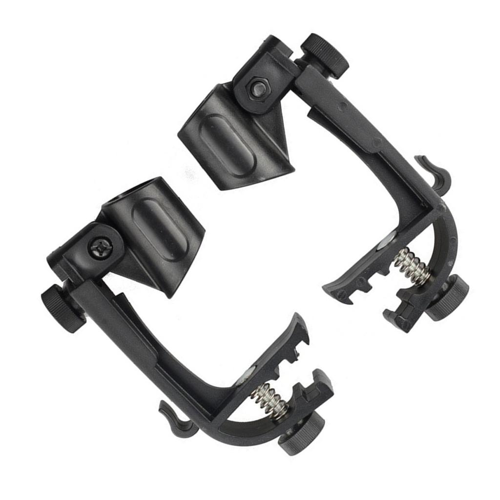 2Pcs Drum Microphone Clip Plastic Drums Set Rim Mic Stand Mount Clamp for Playing