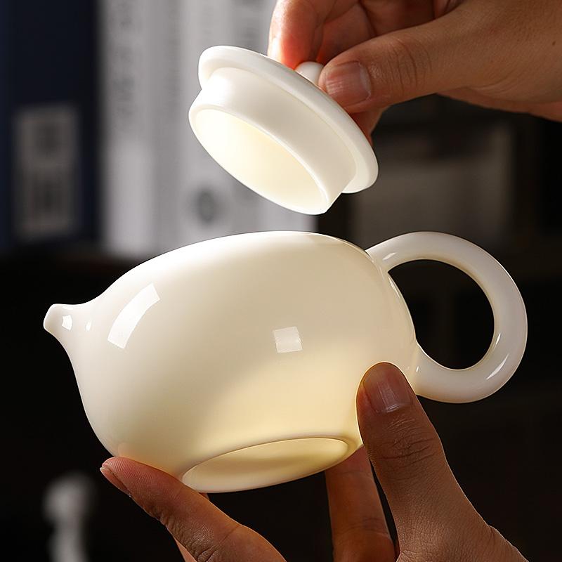 Théière Suet Jade Porcelaine Grande Capacité Pot Xishi Ménage d'une Personne Céramique Thé Chinois Fait Main Pot Unique
