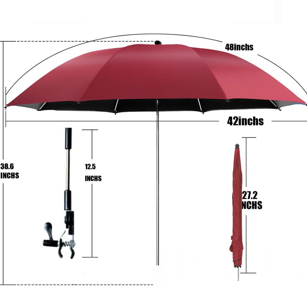 New Style UV Protection Folding Sun Umbrella with Clip for Outdoor, Fishing, Camping, and Beach Chair Use